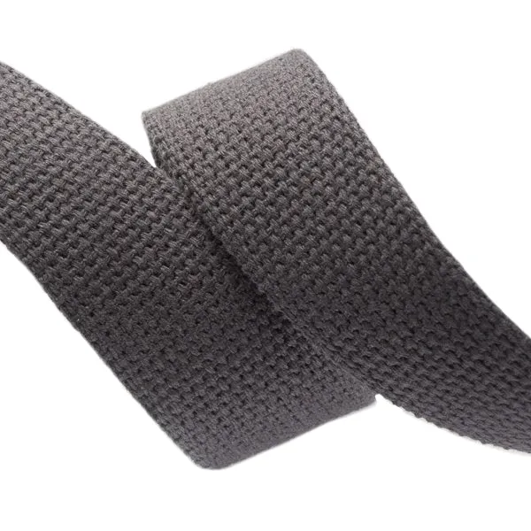 1.25" Charcoal Heavyweight Cotton Webbing