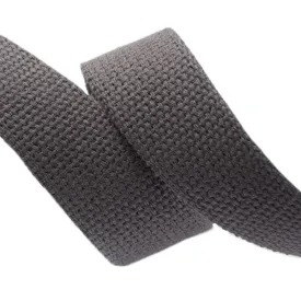 1.25" Charcoal Heavyweight Cotton Webbing