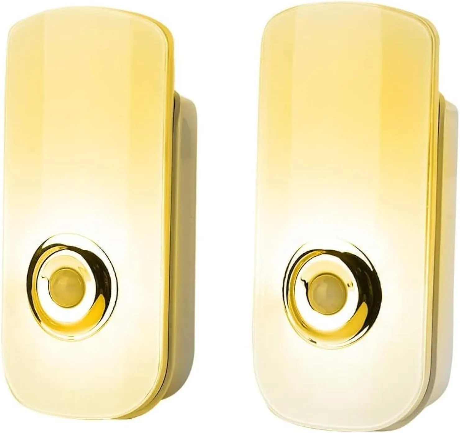 2 Pack LED Night Flashlight Motion Sensor Cut 3-in-1, Rechargeable Emergency Light, Auto Sensing Energy Saving Wall Mount Plug-in Light Portable LED Torch - Small Size Warm White