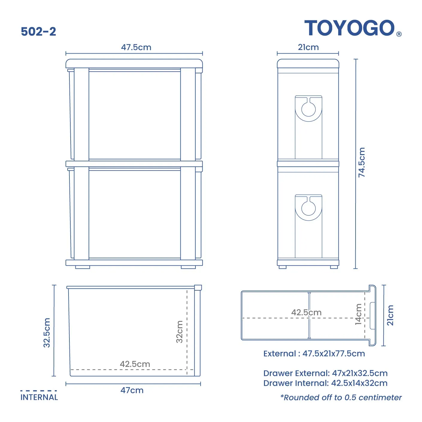 2 TIER SLIM KITCHEN DRAWER (502-2)
