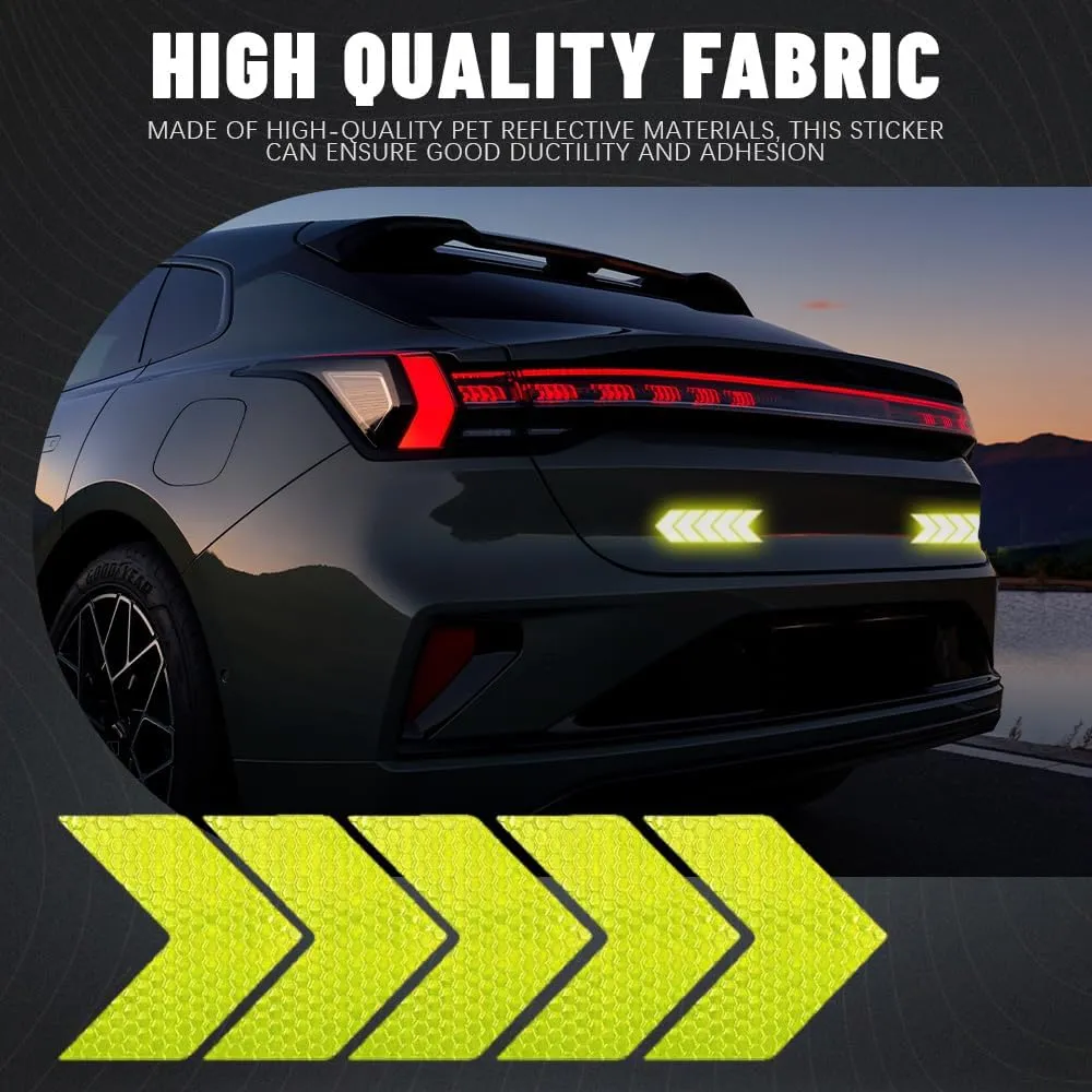 20PCS Car Arrow Reflective Stickers, Car Safety Sticker, Waterproof Safety Warning Sign Reflective Decal, Arrow Shape Reflective Decals Car Accessories for Auto Truck Motorcycle (Green)