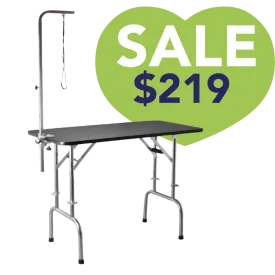 48" Adjustable Height Folding Table with Arm and Clamp by PetStore.Direct