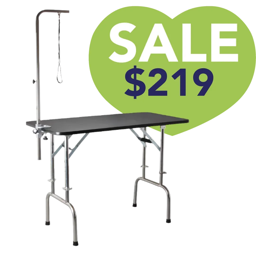 48" Adjustable Height Folding Table with Arm and Clamp by PetStore.Direct