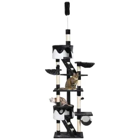 Adjustable Cat Tree Fun House, Black & White