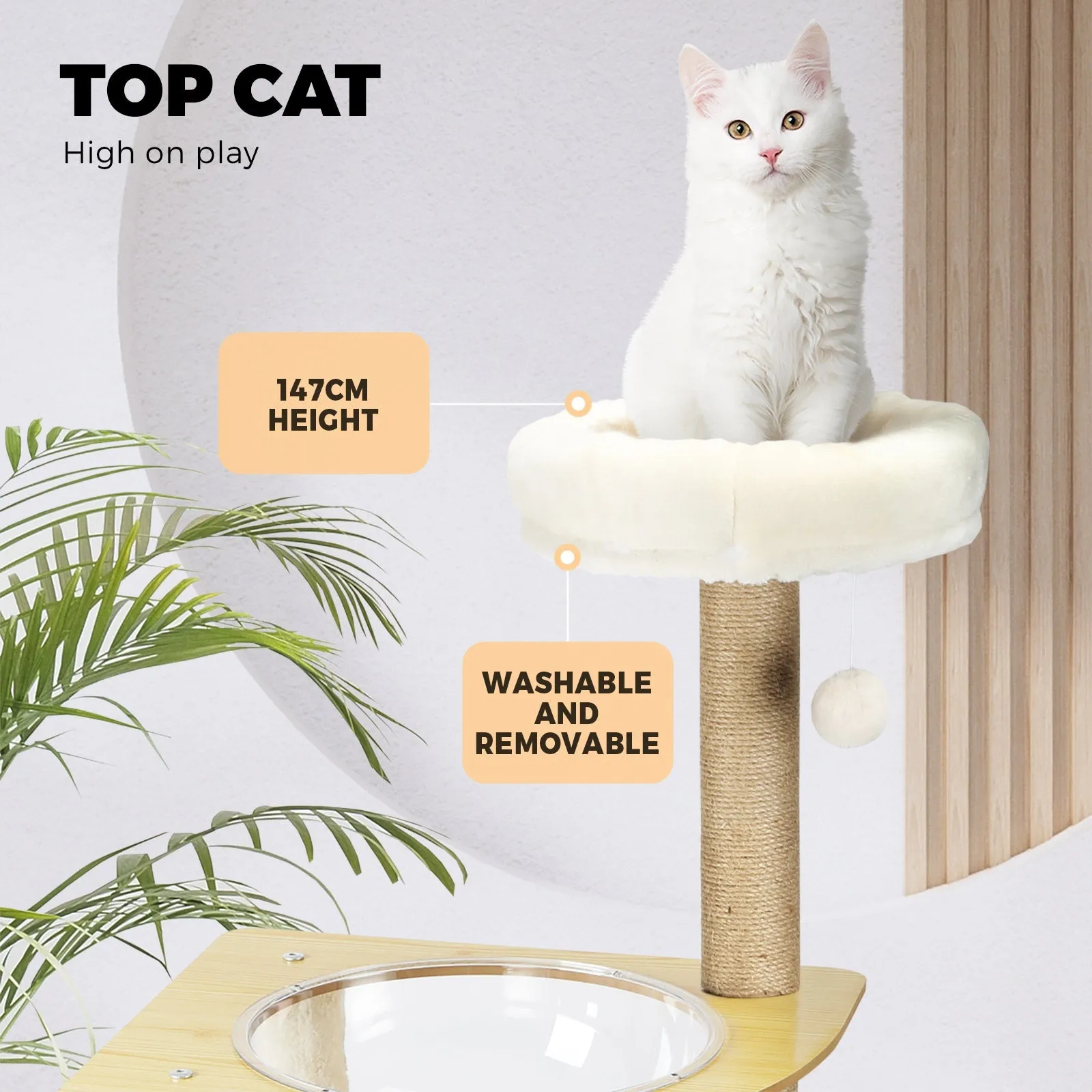 Alopet Cat Tree Trees Wooden Scratching Post Scratcher Tower Condo Pet Furniture