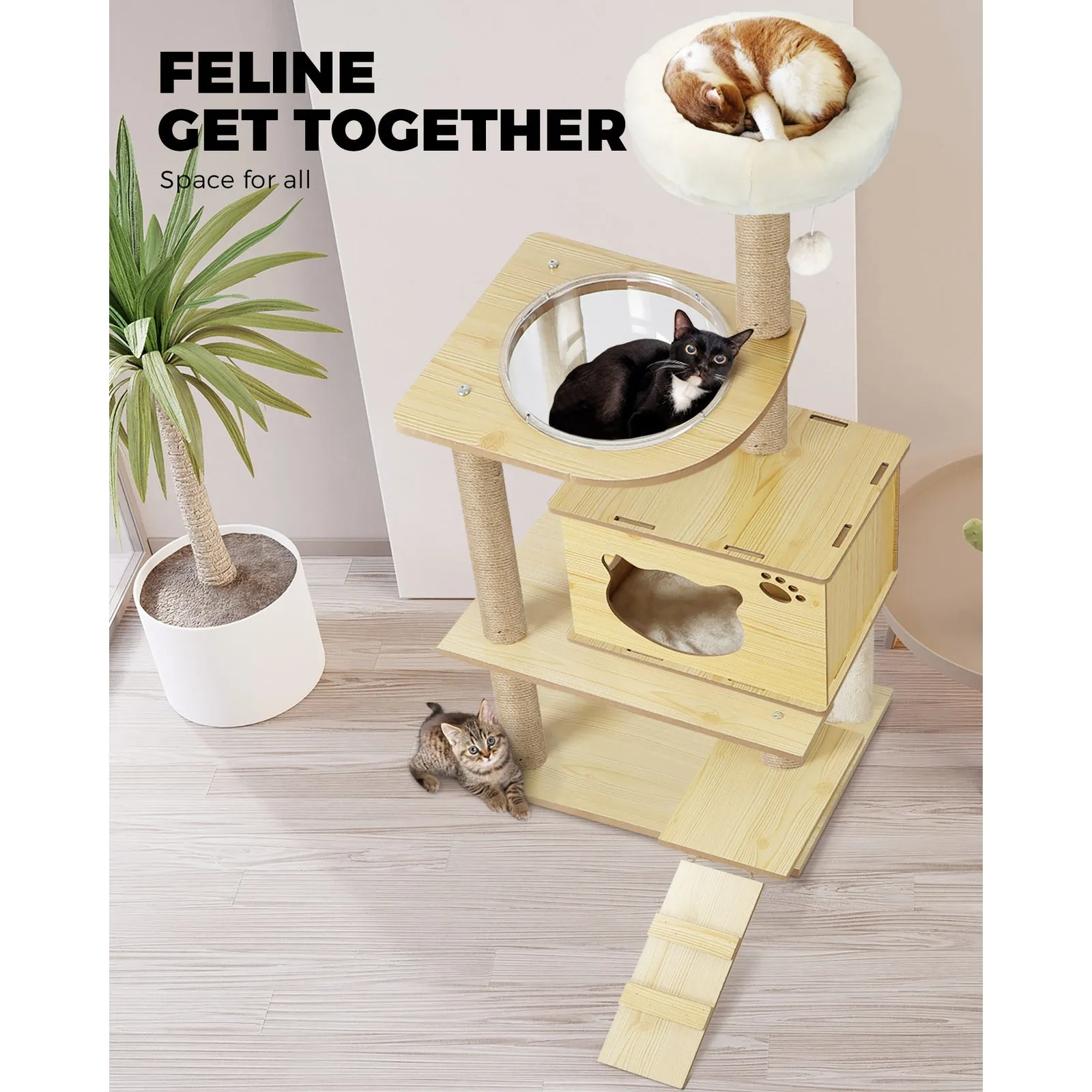 Alopet Cat Tree Trees Wooden Scratching Post Scratcher Tower Condo Pet Furniture