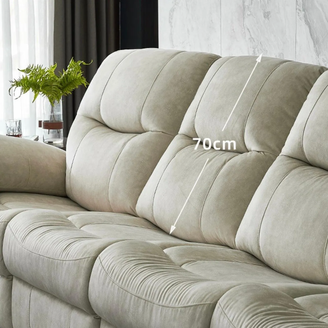 Ansel Velvet Electric Recliner Sofa