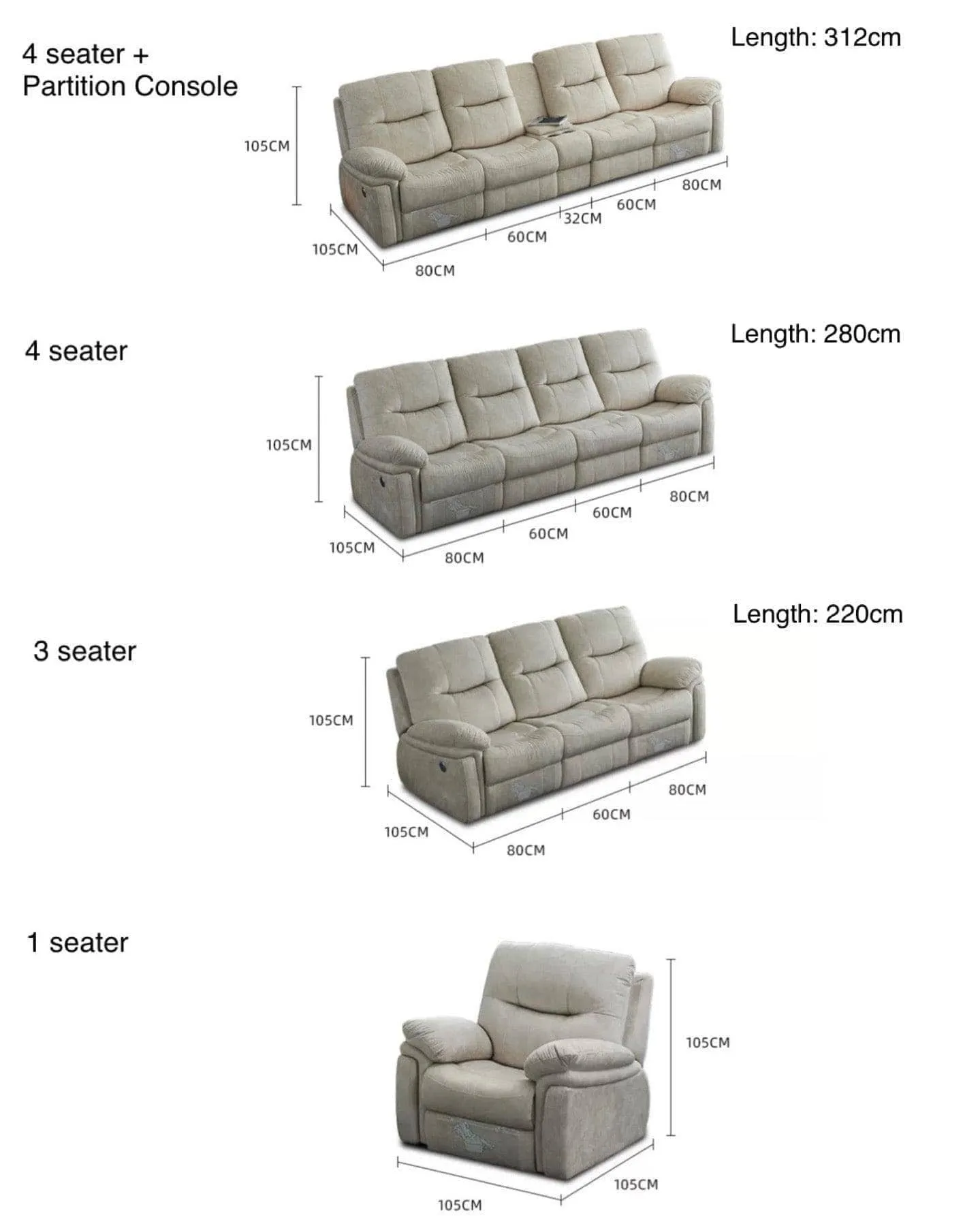 Ansel Velvet Electric Recliner Sofa