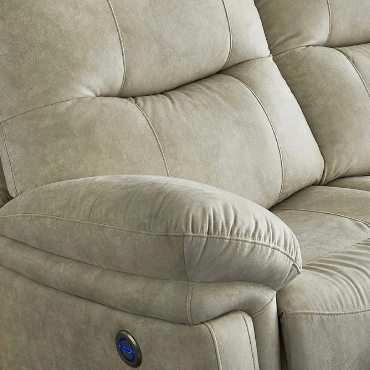 Ansel Velvet Electric Recliner Sofa