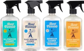Aunt Fannie's Cleaning Spray Variety Pack, Lemon All Purpose Vinegar, Glass & Window, Bathroom, and Wood Surface Cleaner, 16.9 oz each, Pack of 4