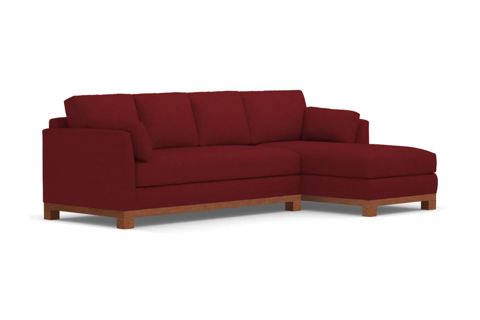 Avalon 2pc Sleeper Sectional :: Leg Finish: Pecan / Sleeper Option: Deluxe Innerspring Mattress / Configuration: RAF - Chaise on the Right