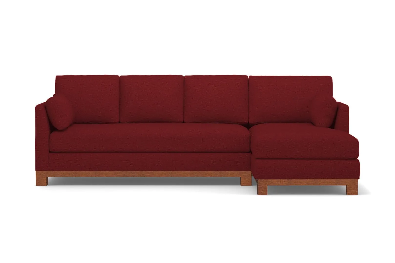 Avalon 2pc Sleeper Sectional :: Leg Finish: Pecan / Sleeper Option: Deluxe Innerspring Mattress / Configuration: RAF - Chaise on the Right
