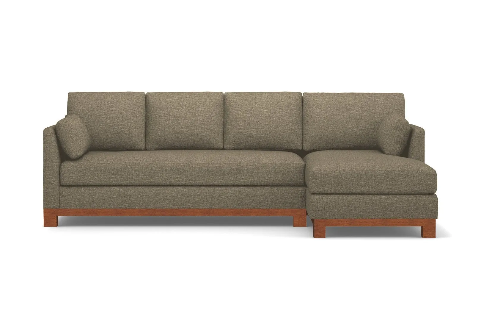 Avalon 2pc Sleeper Sectional :: Leg Finish: Pecan / Sleeper Option: Deluxe Innerspring Mattress / Configuration: RAF - Chaise on the Right