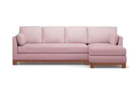 Avalon 2pc Sleeper Sectional :: Leg Finish: Pecan / Sleeper Option: Deluxe Innerspring Mattress / Configuration: RAF - Chaise on the Right
