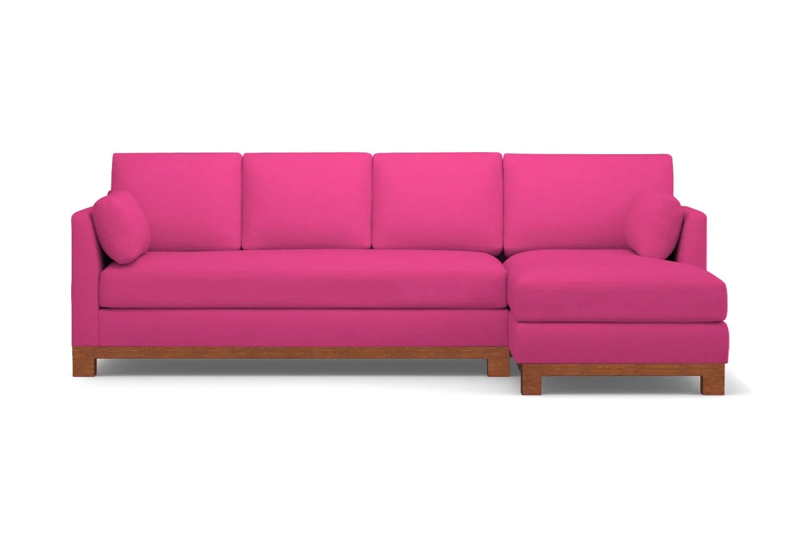 Avalon 2pc Sleeper Sectional :: Leg Finish: Pecan / Sleeper Option: Deluxe Innerspring Mattress / Configuration: RAF - Chaise on the Right