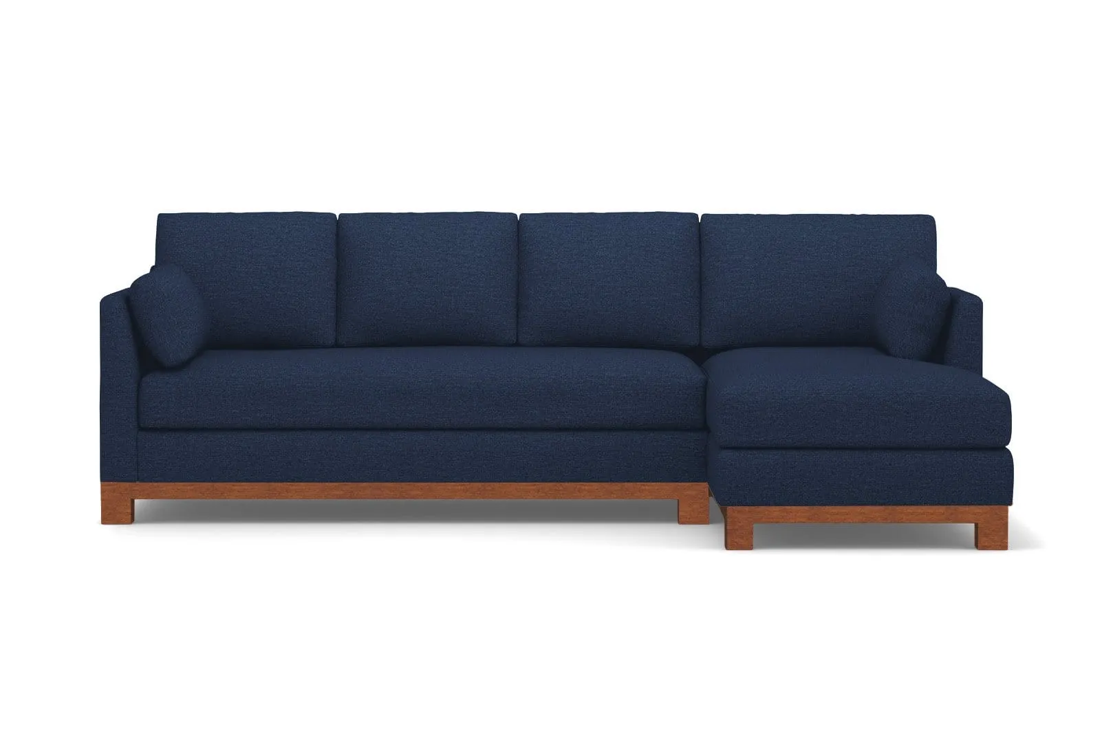 Avalon 2pc Sleeper Sectional :: Leg Finish: Pecan / Sleeper Option: Deluxe Innerspring Mattress / Configuration: RAF - Chaise on the Right