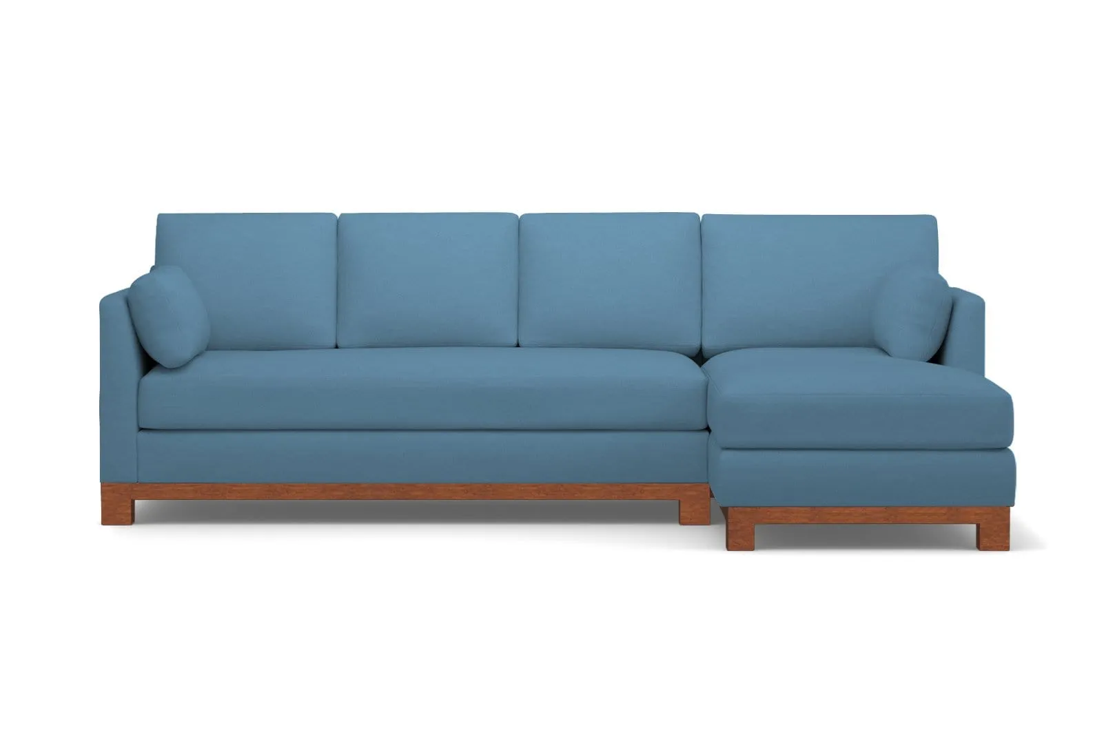 Avalon 2pc Sleeper Sectional :: Leg Finish: Pecan / Sleeper Option: Deluxe Innerspring Mattress / Configuration: RAF - Chaise on the Right