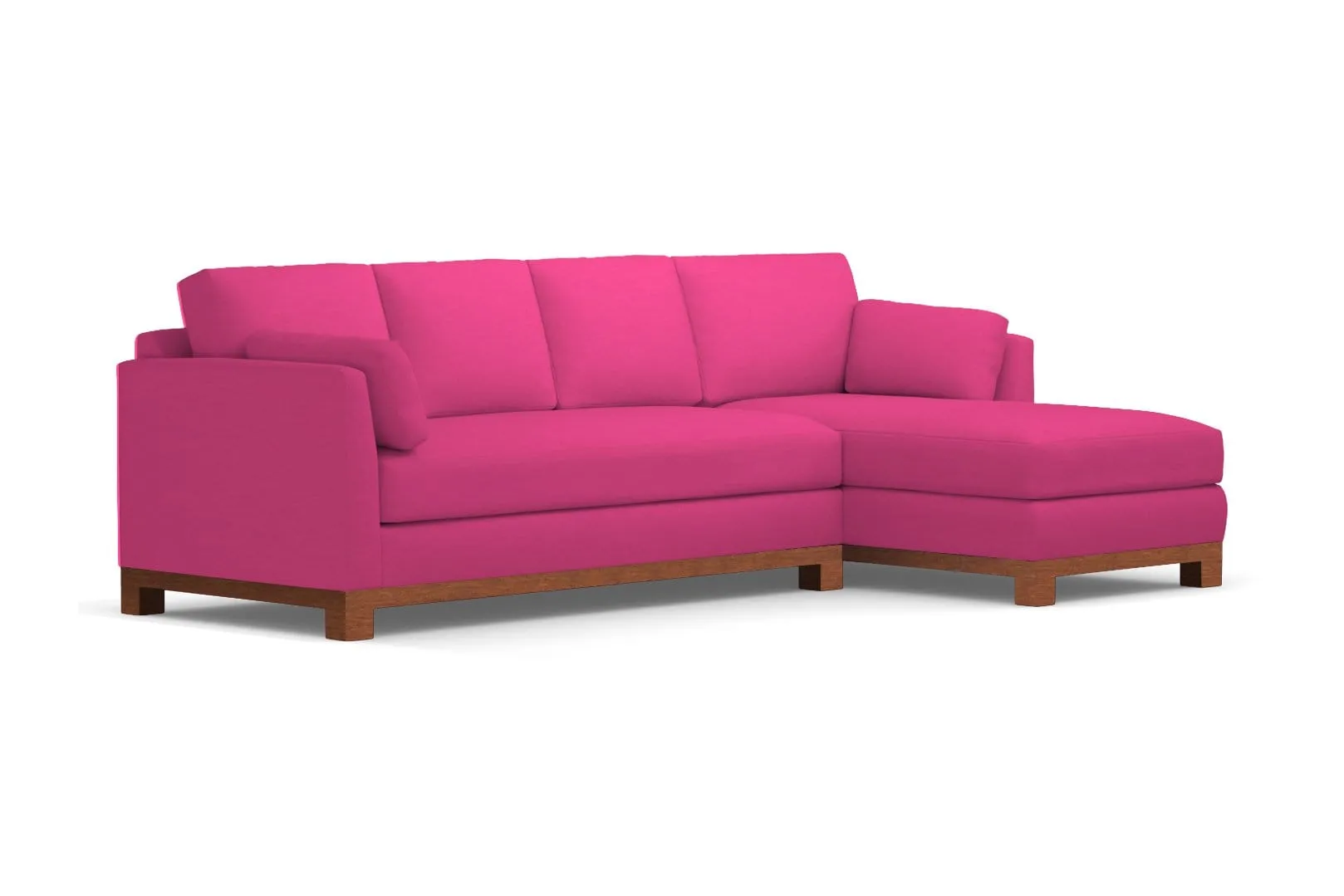 Avalon 2pc Sleeper Sectional :: Leg Finish: Pecan / Sleeper Option: Deluxe Innerspring Mattress / Configuration: RAF - Chaise on the Right