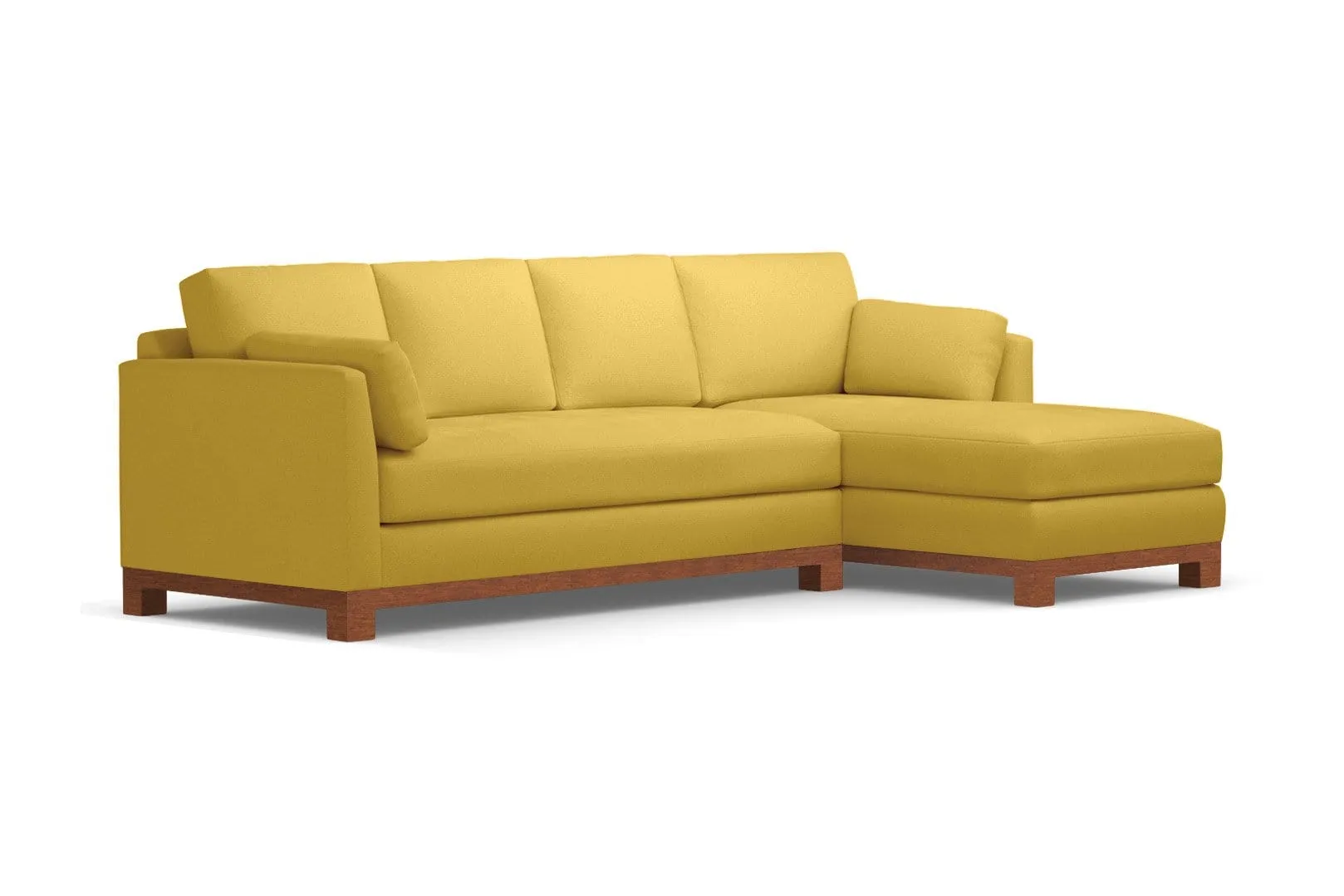 Avalon 2pc Sleeper Sectional :: Leg Finish: Pecan / Sleeper Option: Deluxe Innerspring Mattress / Configuration: RAF - Chaise on the Right