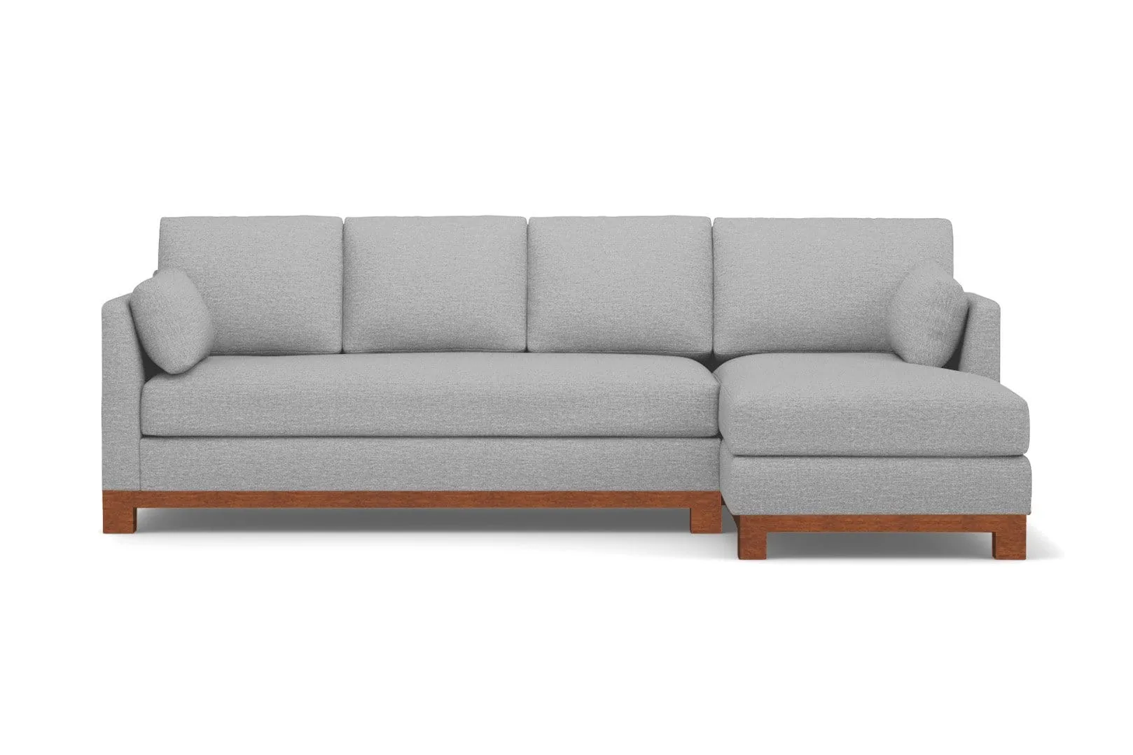 Avalon 2pc Sleeper Sectional :: Leg Finish: Pecan / Sleeper Option: Deluxe Innerspring Mattress / Configuration: RAF - Chaise on the Right