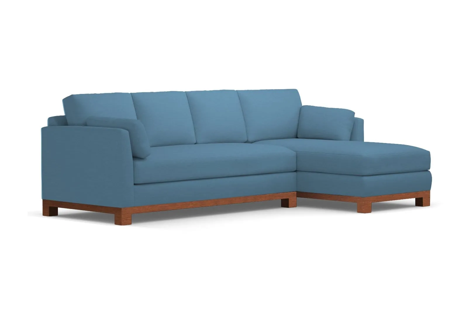 Avalon 2pc Sleeper Sectional :: Leg Finish: Pecan / Sleeper Option: Deluxe Innerspring Mattress / Configuration: RAF - Chaise on the Right