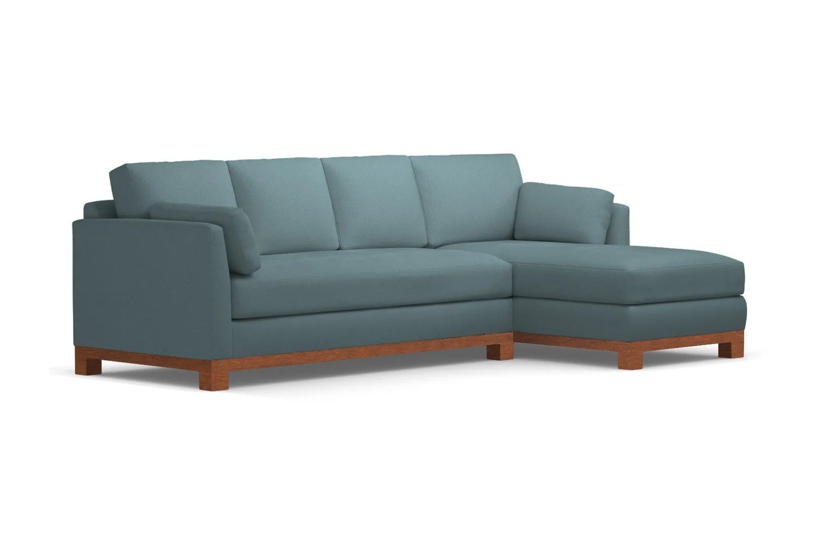 Avalon 2pc Sleeper Sectional :: Leg Finish: Pecan / Sleeper Option: Deluxe Innerspring Mattress / Configuration: RAF - Chaise on the Right
