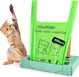 Biodegradable Poop Bags for Cat - 110 Count, Durable Cat Litter Bags for Poop with Handles, Scented Poop Bags for Litter Box, Leakproof Cat Waste Bags