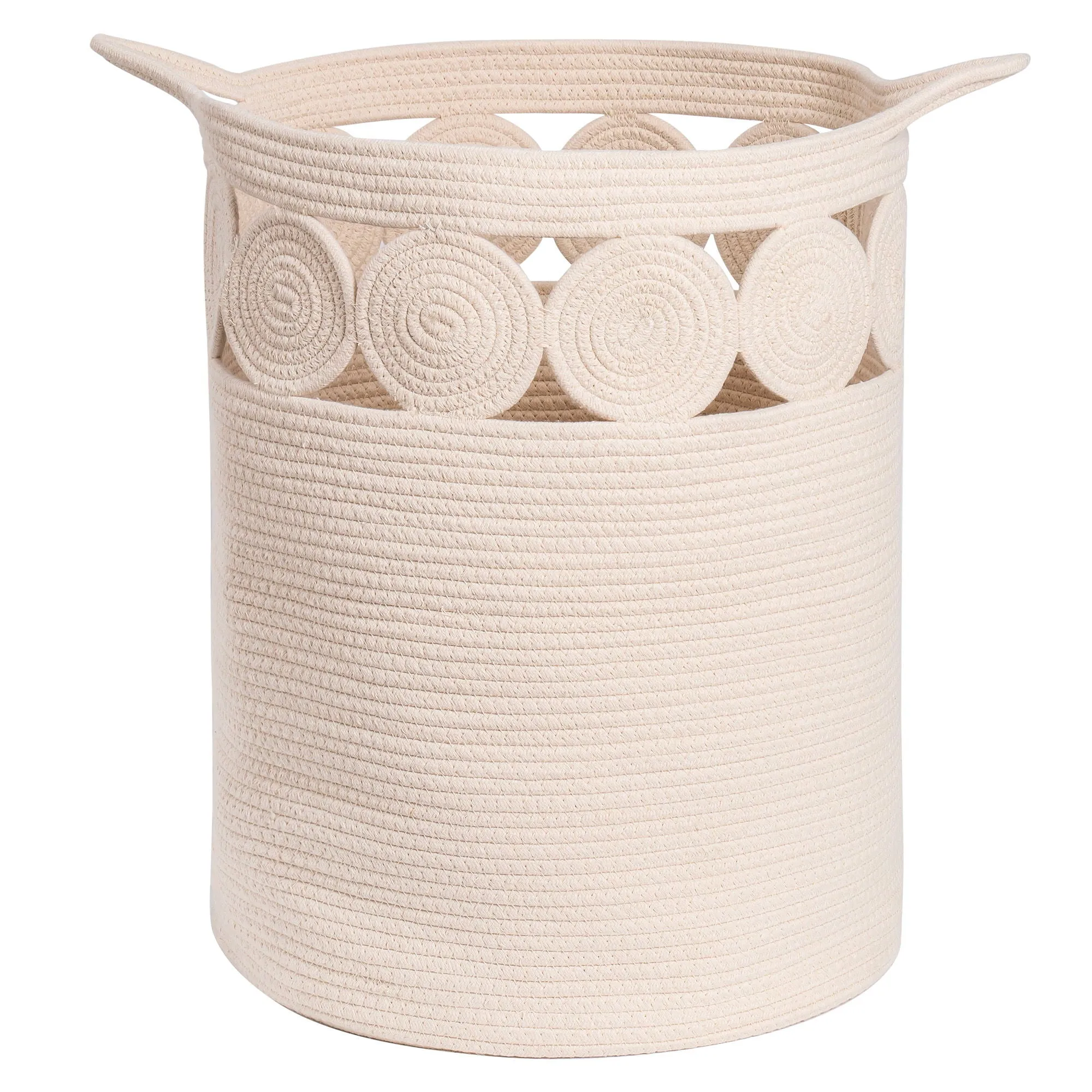 Bohemian Style Cotton Rope Storage Basket For Bedroom, Bathroom And Children'S Room (Beige)
