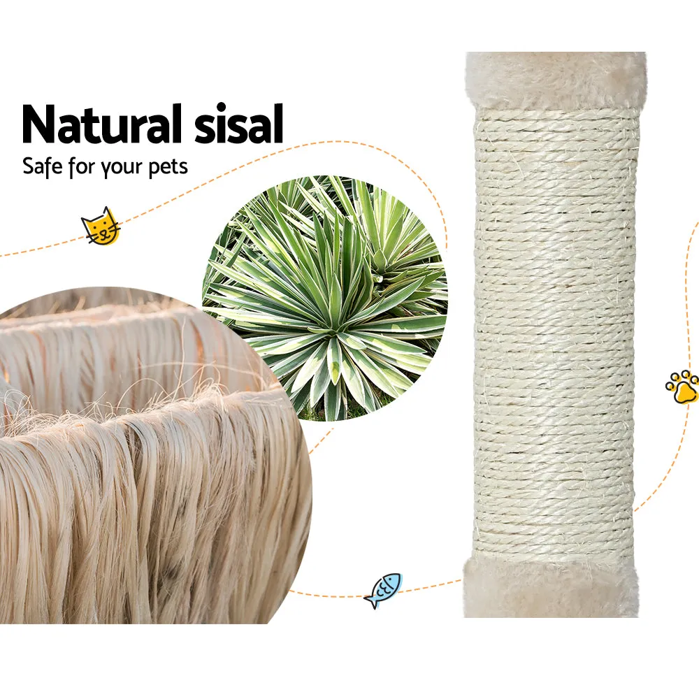 Cat Tree Tower Scratching Post Scratcher Wood Condo House Bed Trees 90cm - Beige