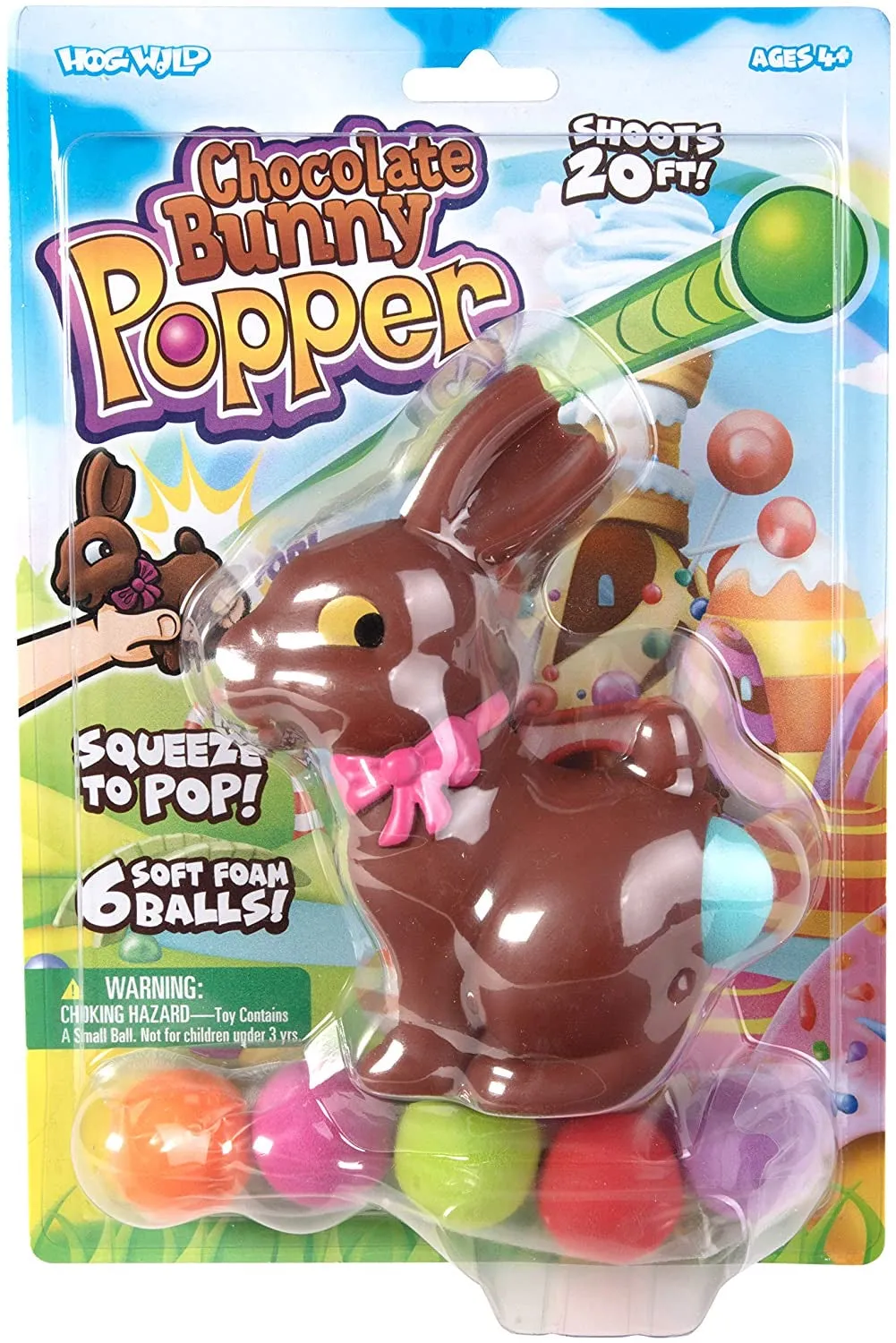 Chocolate Bunny Easter Popper Ball Toy