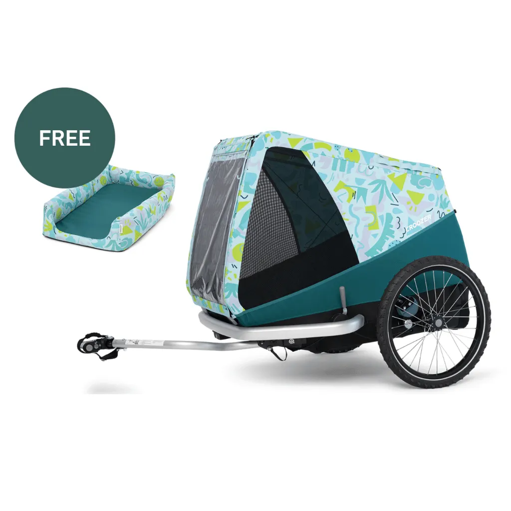 Croozer Mikke Dog Bike Trailer | Large | Dogs up to 45kg | Free Dog Bed