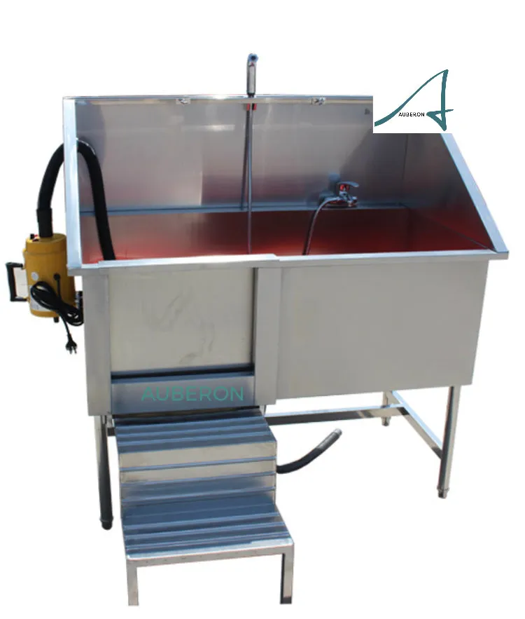 Dog Bath Auberon Stainless Steel Dog Bath Tub   Blow Dryer Free Standing