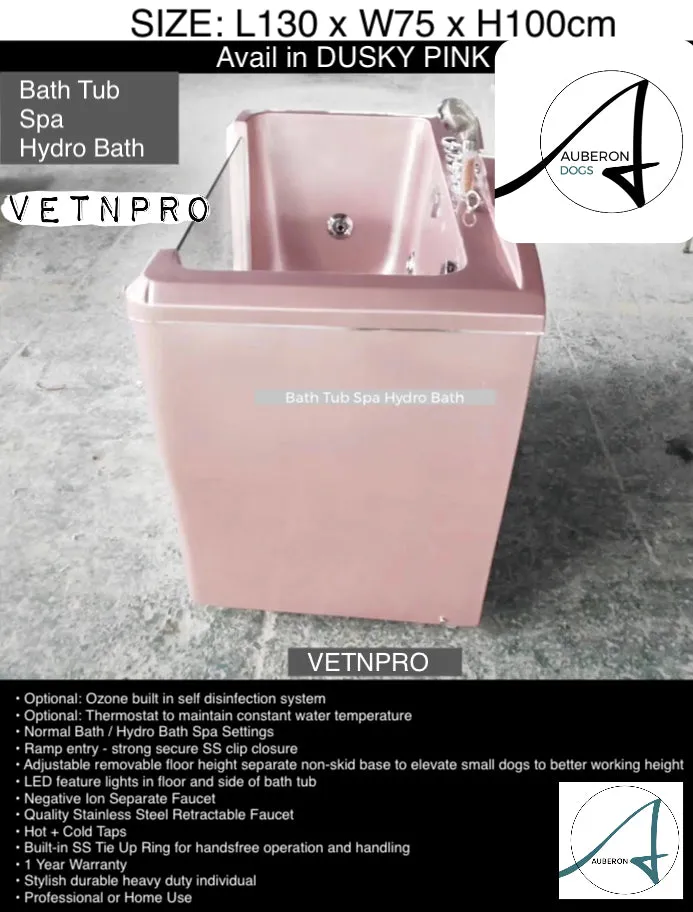 Dog Bath Tub Spa Hydrotherapy  - 130cm Deluxe Ozone incl many colours walk in entry