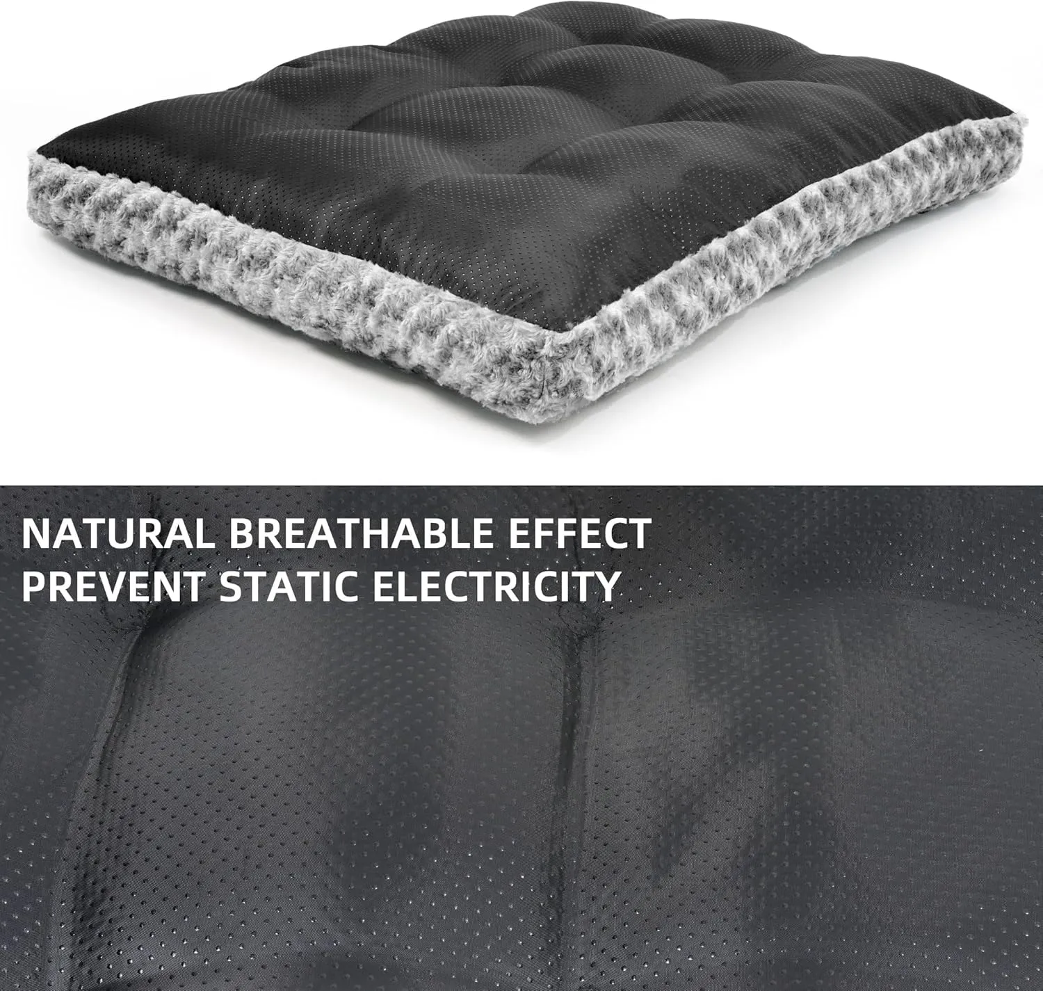 Dog Bed Washable Pet Bed,Dog Crate Bed Washable Cushion with Anti-Slip Bottom,Calming Anti-Anxiety Pet Bed with Non-Slip Bottom for Small&Medium&Large Dogs and Cat,Grey(XL)