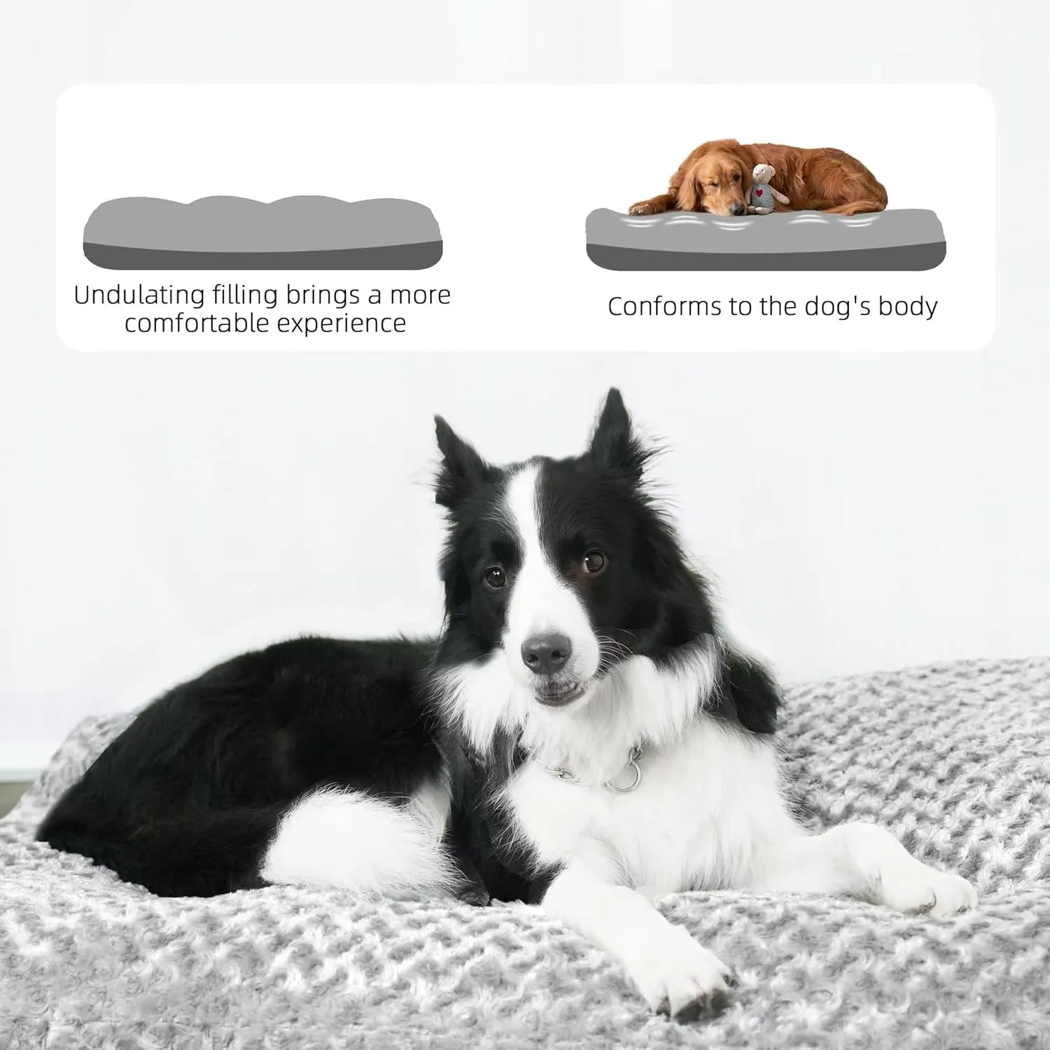 Dog Bed Washable Pet Bed,Dog Crate Bed Washable Cushion with Anti-Slip Bottom,Calming Anti-Anxiety Pet Bed with Non-Slip Bottom for Small&Medium&Large Dogs and Cat,Grey(XL)