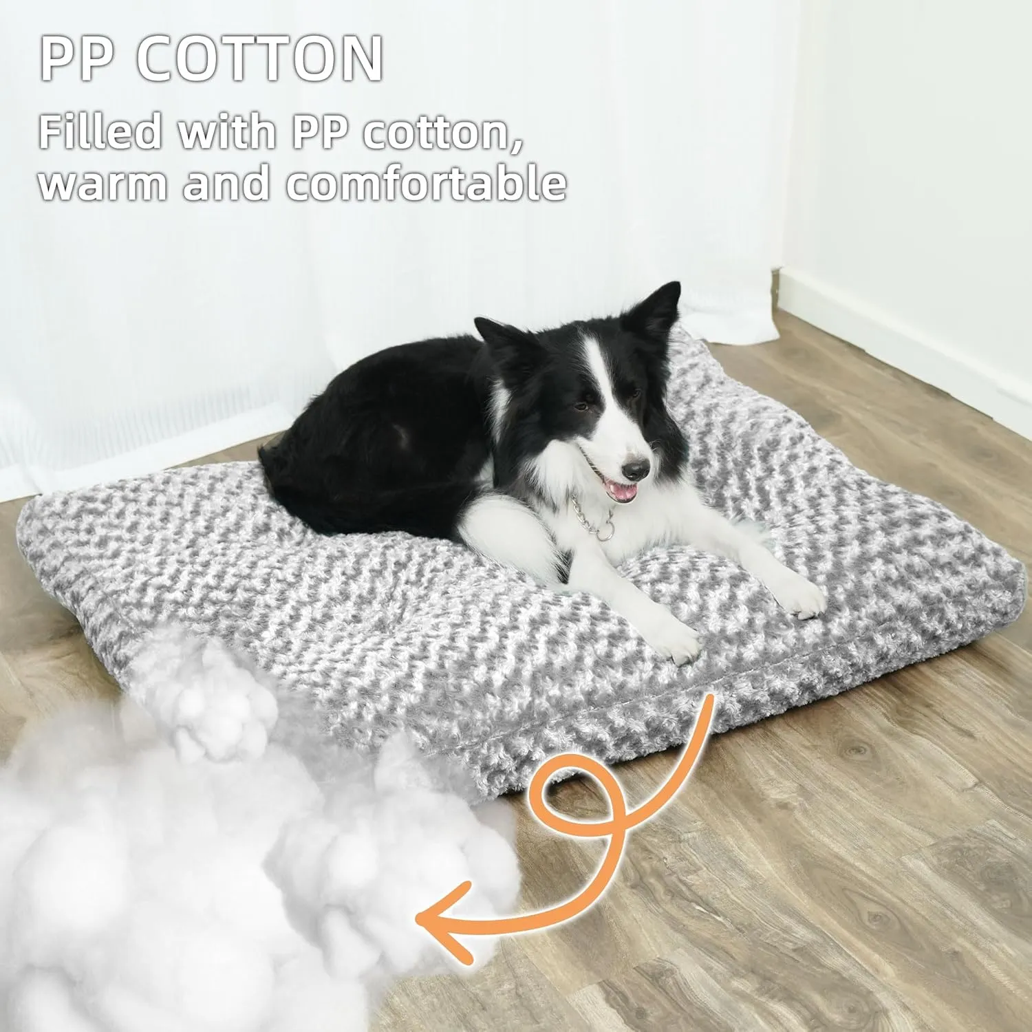 Dog Bed Washable Pet Bed,Dog Crate Bed Washable Cushion with Anti-Slip Bottom,Calming Anti-Anxiety Pet Bed with Non-Slip Bottom for Small&Medium&Large Dogs and Cat,Grey(XL)