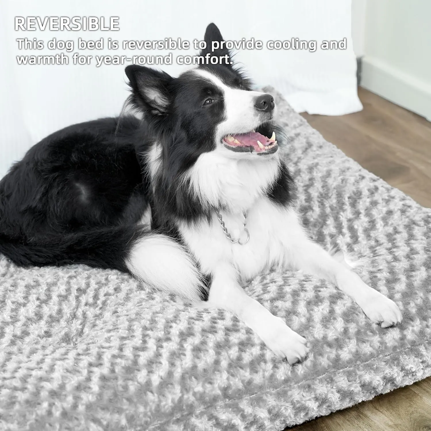 Dog Bed Washable Pet Bed,Dog Crate Bed Washable Cushion with Anti-Slip Bottom,Calming Anti-Anxiety Pet Bed with Non-Slip Bottom for Small&Medium&Large Dogs and Cat,Grey(XL)