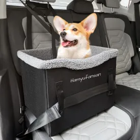 Dog Car Seat for Small Dogs, Side Safe Straps Booster Seat, Heavy-Duty Oxford Fabric Car Seat for Small Pets Up to 25lbs, Washable & Detachable(Black/Dark Grey)