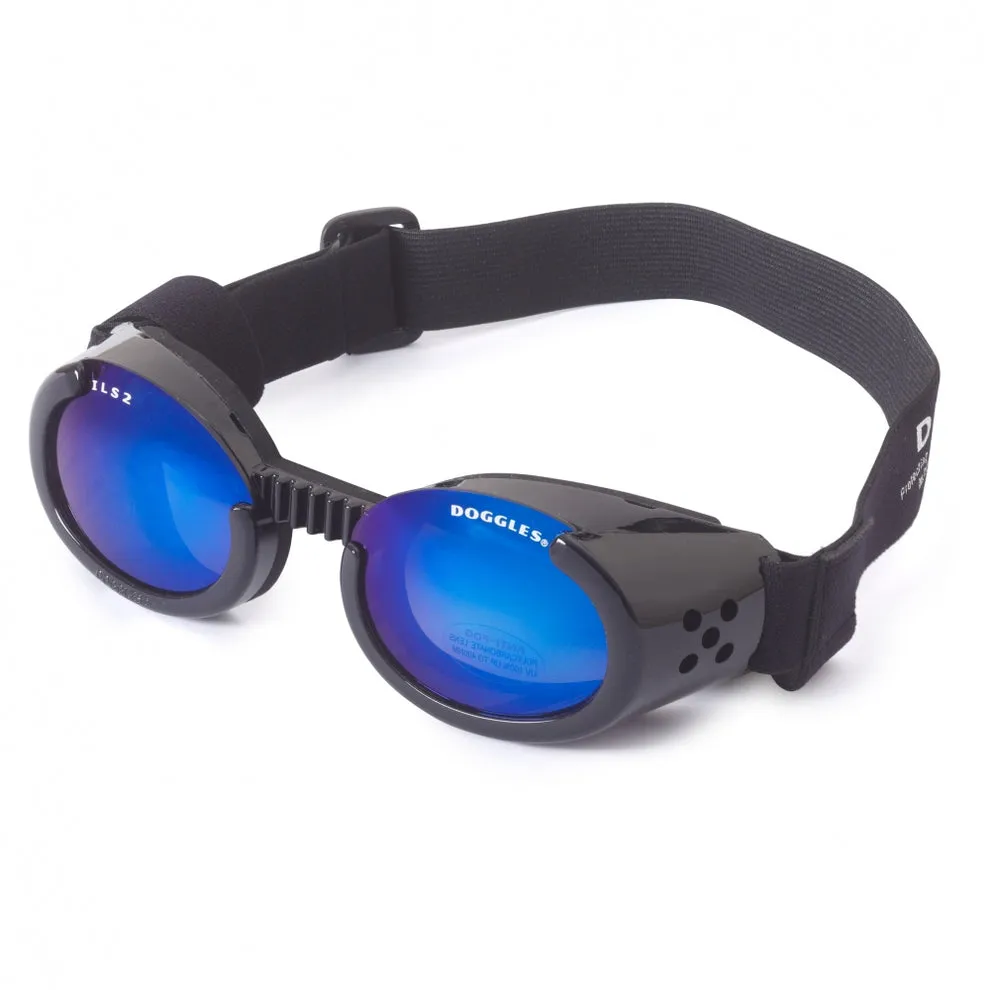 doggles - black frames with blue lens
