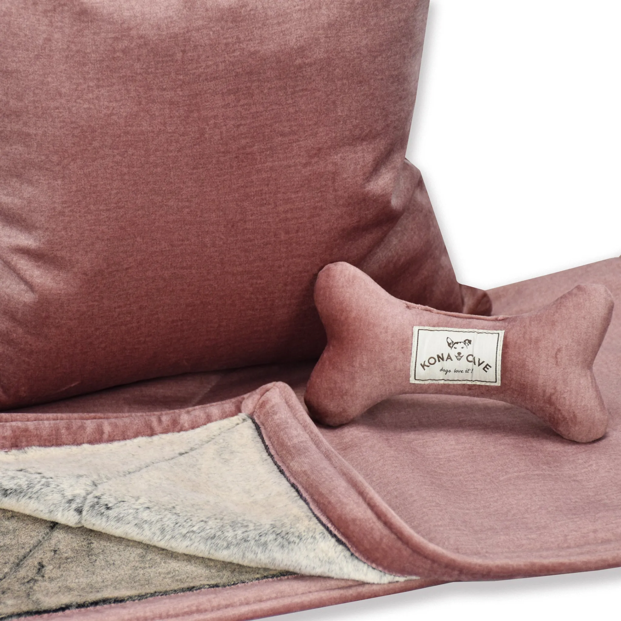 Doggy / Kitty Décor Set - Pale Pink Velvet with Faux Fur