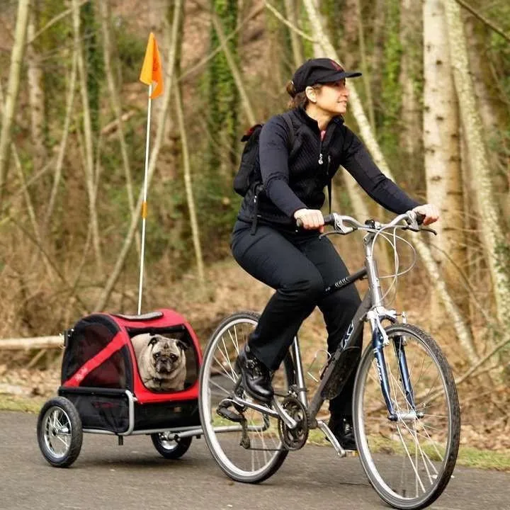 DoggyRide Mini 2020 Dog Bike Trailer | Red | Axle Coupling | Dutch Dog Design®