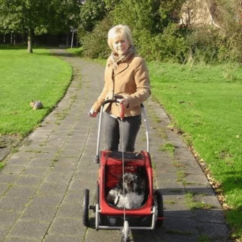DoggyRide Mini 2020 Dog Bike Trailer | Red | Axle Coupling | Dutch Dog Design®