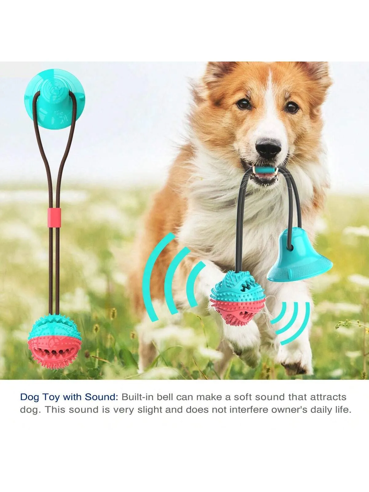 Dogs Pull Rope Chew Toy With Powerful Suction Cup,Pet Molar Teething Feeder