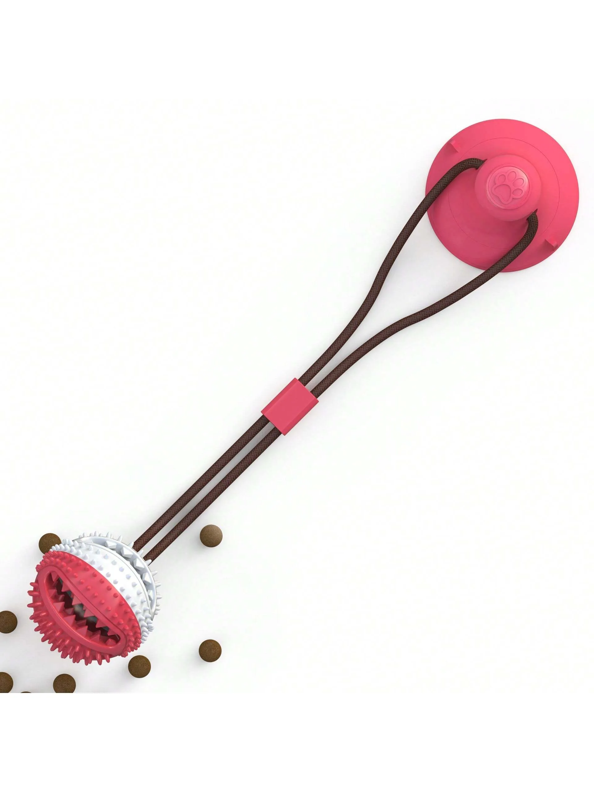 Dogs Pull Rope Chew Toy With Powerful Suction Cup,Pet Molar Teething Feeder
