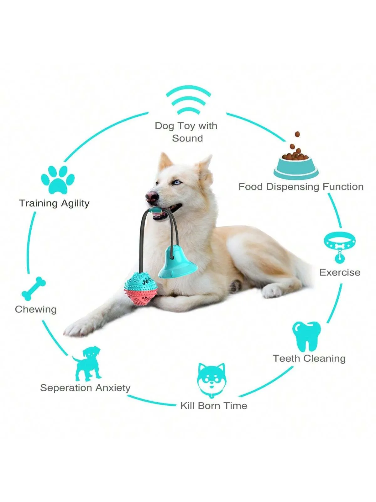 Dogs Pull Rope Chew Toy With Powerful Suction Cup,Pet Molar Teething Feeder