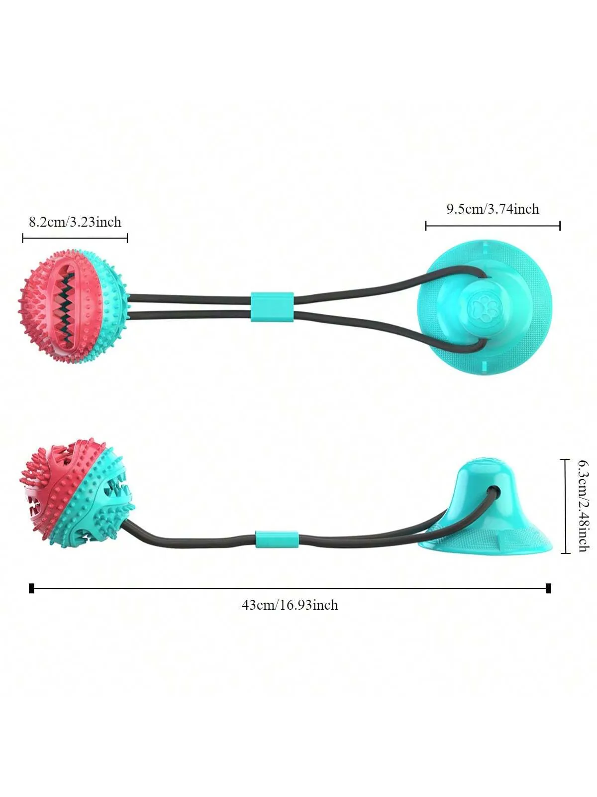 Dogs Pull Rope Chew Toy With Powerful Suction Cup,Pet Molar Teething Feeder