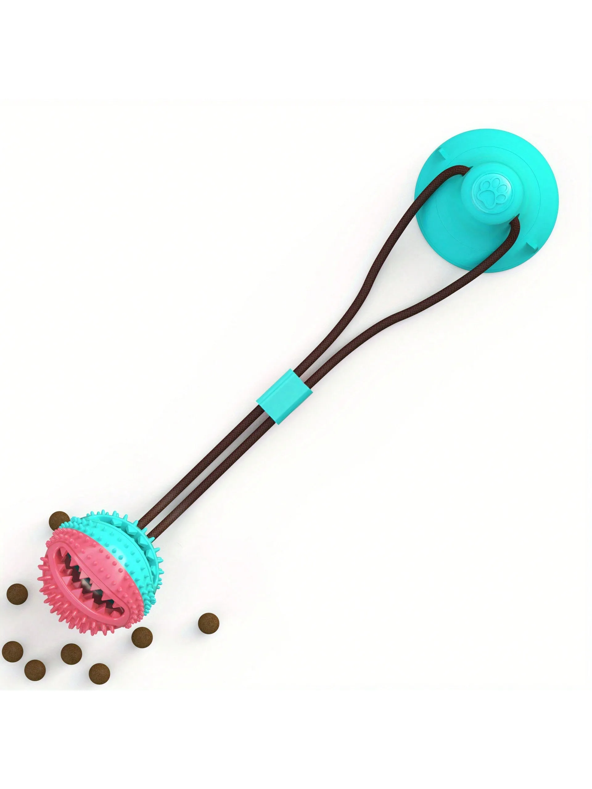 Dogs Pull Rope Chew Toy With Powerful Suction Cup,Pet Molar Teething Feeder