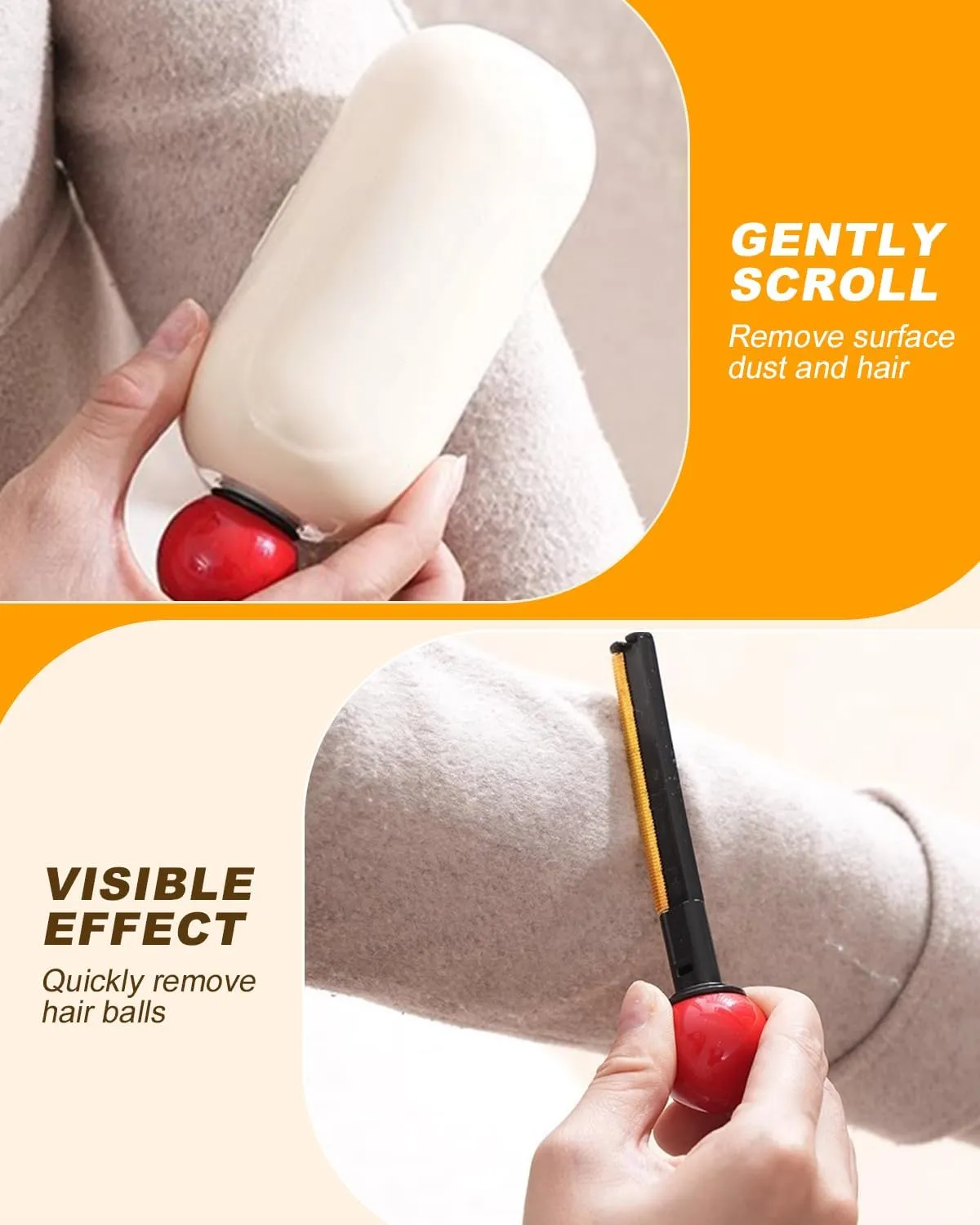 Enjoy Portable Lint Roller, 2 in 1 Washable Gel Lint Roller with Fabric Shaver, Reusable Sticky Lint Roller for Travel Home Clothes Pet Hair (White)