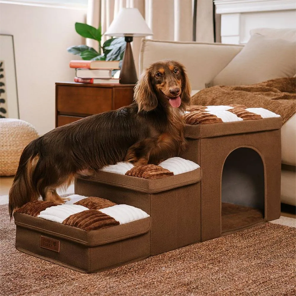 Fluffy Fuzzy Calming Dog Bed Sofa Protector Home Bundle 4pcs