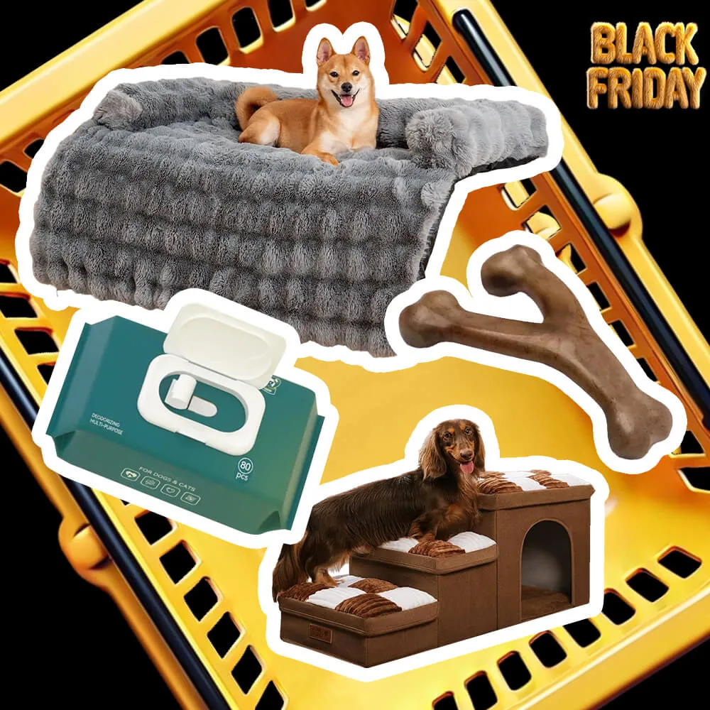 Fluffy Fuzzy Calming Dog Bed Sofa Protector Home Bundle 4pcs